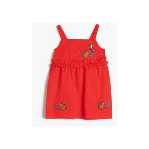 Koton Girl Red Embroidered Dress vyobraziť