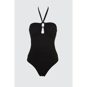 Trendyol Textured Swimsuit with Black Accessory Detail vyobraziť