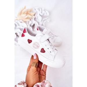 Children's Leather Sneakers With Velcro BIG STAR HH374001 White vyobraziť
