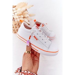 Children's Leather Sneakers BIG STAR HH374036 White-Orange vyobraziť