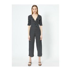 Koton Polka Dot Patterned Ruffle Collar Jumpsuit vyobraziť