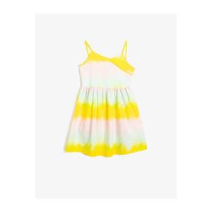 Koton Girl's Yellow Cotton Multicolored Suspender Dress vyobraziť