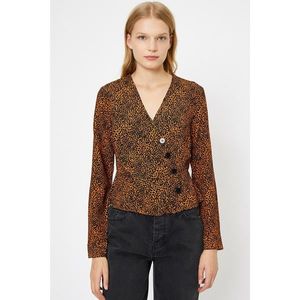 Koton Women's Coffee Leopard Print Shirt vyobraziť