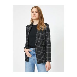 Koton Checkered Jacket with Button Detail Pocket vyobraziť