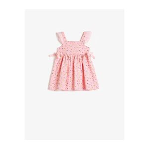 Koton Baby Girl Pink Cotton Floral Patterned Flywheel Dress vyobraziť