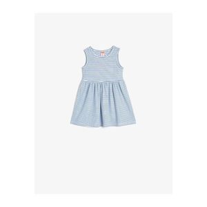 Koton Girl's Blue Striped Dress vyobraziť
