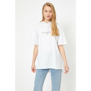 Koton Women's White Hoodie T-shirt vyobraziť