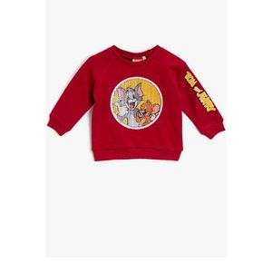 Koton Baby Boy Tom&Jerry Licensed Sequin Red Sweatshirt vyobraziť