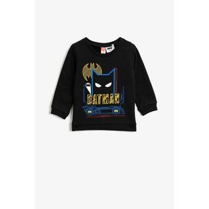 Koton Baby Boy Black Cotton Batman Printed Crew Neck Long Sleeve Sweatshirt vyobraziť