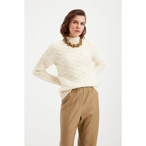 Trendyol Ecru Stand Up Collar Knitwear Sweater vyobraziť