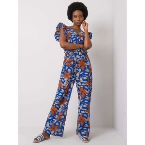 Women's dark blue patterned jumpsuit vyobraziť