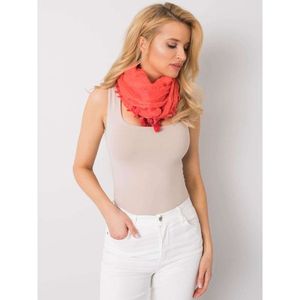 Women's coral scarf with fringes vyobraziť