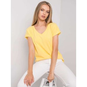 Yellow cotton V-neck t-shirt vyobraziť