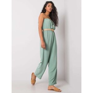 RUE PARIS Green jumpsuit with belt vyobraziť