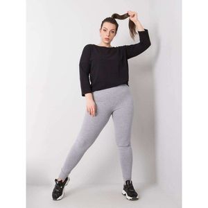 Gray melange cotton plus size leggings vyobraziť