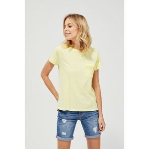 T-shirt with lace embellishments - yellow vyobraziť