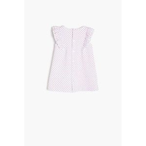 Koton Baby Girl White & Pink Polka Dot Ruffle Detailed Dress vyobraziť