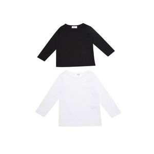 Trendyol Black-White 2-Pack Basic Girls' Knitted T-Shirt vyobraziť