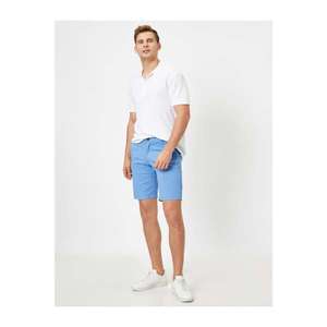 Koton Men's Blue Pocket Detailed Shorts vyobraziť