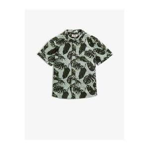 Koton Boy Green Short Sleeve Shirt Printed Cotton vyobraziť