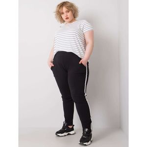 Black plus size sweatpants with stripes vyobraziť