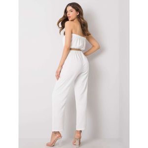 RUE PARIS Ecru jumpsuit with belt vyobraziť