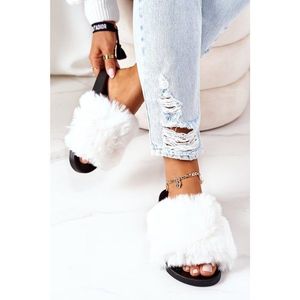 Rubber Slippers With Fur White Soft vyobraziť