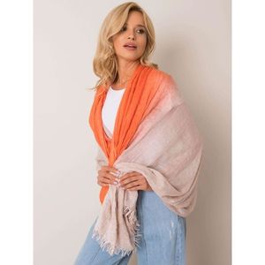 Orange and beige patterned shawl vyobraziť