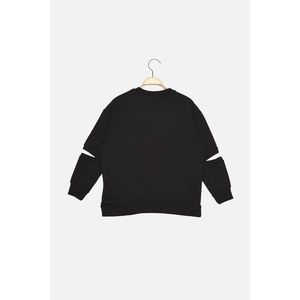 Trendyol Black Cut Out Detailed Knitted Sweatshirt vyobraziť