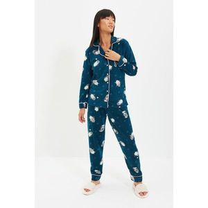 Trendyol Oil Penguin Patterned Knitted Pajamas Set vyobraziť