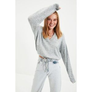 Trendyol Gray Collar Detailed Knitwear Sweater vyobraziť