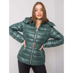 Green winter jacket with a belt vyobraziť