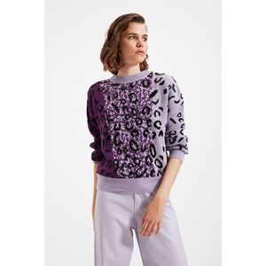 Trendyol Purple Jacquard Knitwear Sweater vyobraziť