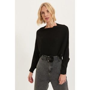 Trendyol Black Standing Collar Bat Sleeve Knitwear Sweater vyobraziť