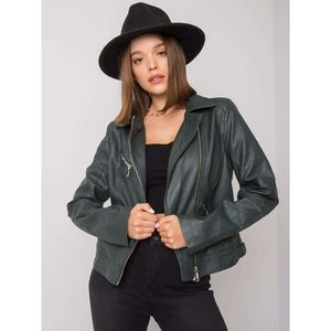 Dark green ecological leather jacket vyobraziť