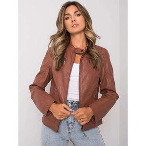 Dark brown faux leather jacket vyobraziť