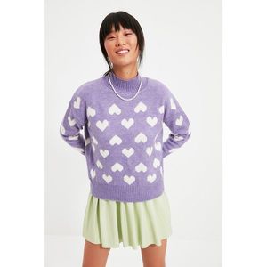 Trendyol Lilac Jacquard Knitwear Sweater vyobraziť