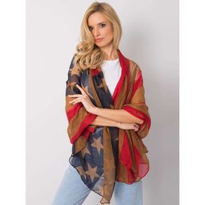 Red and brown women's scarf vyobraziť