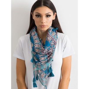 Blue scarf with ethnic print vyobraziť