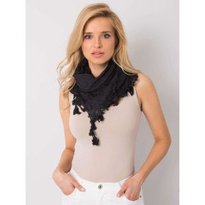 Women's black scarf with fringes vyobraziť