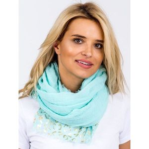Light blue scarf with metallic spots vyobraziť