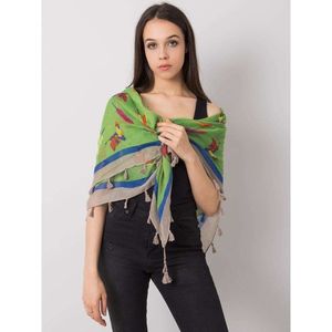 Green scarf with a colorful print vyobraziť