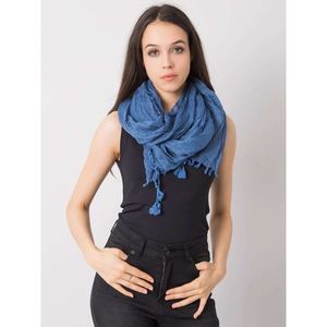 Dark blue women's scarf with fringes vyobraziť