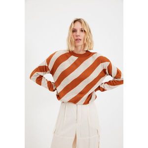 Trendyol Taba Jacquard Knitwear Sweater vyobraziť