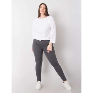 Dark gray melange cotton plus size leggings vyobraziť