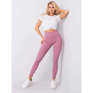 Basic dusty pink striped leggings vyobraziť