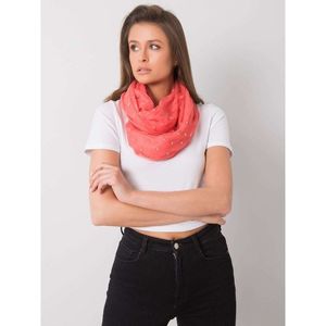 Coral polka dot scarf with applique vyobraziť