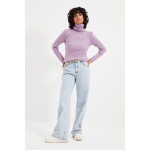 Trendyol Lilac Neck Ribbed Knitwear Sweater vyobraziť