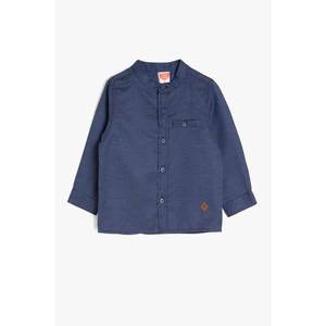 Koton Navy Blue Baby Boy Pocket Detailed Shirt vyobraziť