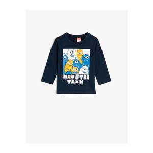 Koton Monster Licensed Printed Long Sleeve Crew Neck T-Shirt vyobraziť